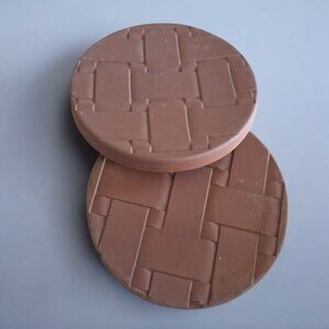 Longaberger Pottery Button Basket Brick Trivet Bread Warmer USA Roseville Baking